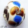 Lampwork Glass Plating Nickel-Color Core Beads  15x10mm Hole=4.5mm Sold by Bag