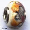 Lampwork Glass Plating Nickel-Color Core Beads  15x10mm Hole=4.5mm Sold by Bag