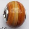 Lampwork Glass Plating Nickel-Color Core Beads  15x10mm Hole=4.5mm Sold by Bag