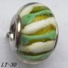 Lampwork Glass Plating Nickel-Color Core Beads  15x10mm Hole=4.5mm Sold by Bag