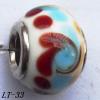 Lampwork Glass Plating Nickel-Color Core Beads  15x11mm Hole=4.5mm Sold by Bag