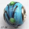 Lampwork Glass Plating Nickel-Color Core Beads  15x11mm Hole=4.5mm Sold by Bag