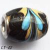 Lampwork Glass Plating Nickel-Color Core Beads  16x13mm Hole=4.5mm Sold by Bag