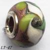 Lampwork Glass Plating Nickel-Color Core Beads  12x15mm Hole=4.5mm Sold by Bag