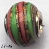 Lampwork Glass Plating Nickel-Color Core Beads  12x15mm Hole=4.5mm Sold by Bag