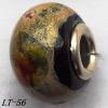 Lampwork Glass Plating Nickel-Color Core Beads  12x15mm Hole=4.5mm Sold by Bag