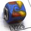 Lampwork Glass Plating Nickel-Color Core Beads  11x13mm Hole=4.5mm Sold by Bag