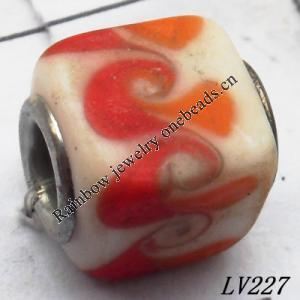 Lampwork Glass Plating Nickel-Color Core Beads  11x13mm Hole=4.5mm Sold by Bag