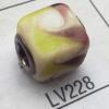 Lampwork Glass Plating Nickel-Color Core Beads  11x13mm Hole=4.5mm Sold by Bag