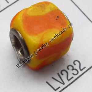 Lampwork Glass Plating Nickel-Color Core Beads  11x13mm Hole=4.5mm Sold by Bag