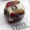 Lampwork Glass Plating Nickel-Color Core Beads  11x13mm Hole=4.5mm Sold by Bag