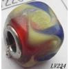 Lampwork Glass Plating Nickel-Color Core Beads  11x13mm Hole=4.5mm Sold by Bag