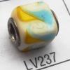 Lampwork Glass Plating Nickel-Color Core Beads  11x13mm Hole=4.5mm Sold by Bag