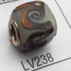 Lampwork Glass Plating Nickel-Color Core Beads  11x13mm Hole=4.5mm Sold by Bag