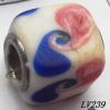 Lampwork Glass Plating Nickel-Color Core Beads  11x13mm Hole=4.5mm Sold by Bag