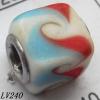 Lampwork Glass Plating Nickel-Color Core Beads  11x13mm Hole=4.5mm Sold by Bag