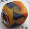 Lampwork Glass Plating Nickel-Color Core Beads  11x13mm Hole=4.5mm Sold by Bag