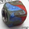 Lampwork Glass Plating Nickel-Color Core Beads  11x13mm Hole=4.5mm Sold by Bag