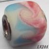 Lampwork Glass Plating Nickel-Color Core Beads  11x13mm Hole=4.5mm Sold by Bag