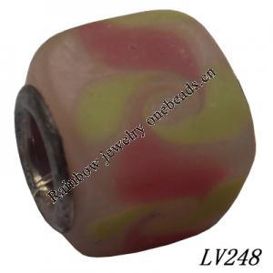 Lampwork Glass Plating Nickel-Color Core Beads  11x13mm Hole=4.5mm Sold by Bag