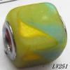 Lampwork Glass Plating Nickel-Color Core Beads  11x13mm Hole=4.5mm Sold by Bag