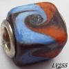 Lampwork Glass Plating Nickel-Color Core Beads  11x13mm Hole=4.5mm Sold by Bag