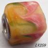 Lampwork Glass Plating Nickel-Color Core Beads  11x13mm Hole=4.5mm Sold by Bag