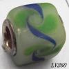 Lampwork Glass Plating Nickel-Color Core Beads  11x13mm Hole=4.5mm Sold by Bag