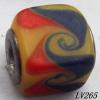 Lampwork Glass Plating Nickel-Color Core Beads  11x13mm Hole=4.5mm Sold by Bag