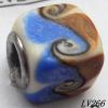 Lampwork Glass Plating Nickel-Color Core Beads  11x13mm Hole=4.5mm Sold by Bag