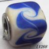 Lampwork Glass Plating Nickel-Color Core Beads  11x13mm Hole=4.5mm Sold by Bag