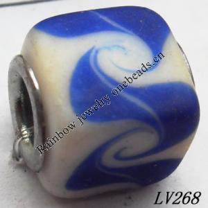 Lampwork Glass Plating Nickel-Color Core Beads  11x13mm Hole=4.5mm Sold by Bag