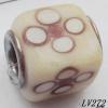 Lampwork Glass Plating Nickel-Color Core Beads  11x13mm Hole=4.5mm Sold by Bag