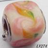 Lampwork Glass Plating Nickel-Color Core Beads  11x13mm Hole=4.5mm Sold by Bag