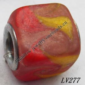 Lampwork Glass Plating Nickel-Color Core Beads  11x13mm Hole=4.5mm Sold by Bag