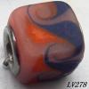 Lampwork Glass Plating Nickel-Color Core Beads  11x13mm Hole=4.5mm Sold by Bag