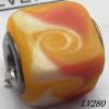 Lampwork Glass Plating Nickel-Color Core Beads  11x13mm Hole=4.5mm Sold by Bag