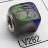 Lampwork Glass Plating Nickel-Color Core Beads  12x13mm Hole=4.5mm Sold by Bag