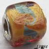 Lampwork Glass Plating Nickel-Color Core Beads  12x13mm Hole=4.5mm Sold by Bag