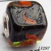 Lampwork Glass Plating Nickel-Color Core Beads  12x13mm Hole=4.5mm Sold by Bag