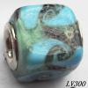 Lampwork Glass Plating Nickel-Color Core Beads  12x13mm Hole=4.5mm Sold by Bag