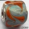 Lampwork Glass Plating Nickel-Color Core Beads  12x13mm Hole=4.5mm Sold by Bag