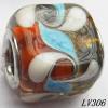 Lampwork Glass Plating Nickel-Color Core Beads  12x13mm Hole=4.5mm Sold by Bag