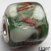 Lampwork Glass Plating Nickel-Color Core Beads  12x13mm Hole=4.5mm Sold by Bag