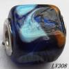 Lampwork Glass Plating Nickel-Color Core Beads  12x13mm Hole=4.5mm Sold by Bag