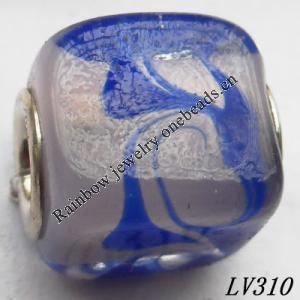 Lampwork Glass Plating Nickel-Color Core Beads  12x13mm Hole=4.5mm Sold by Bag