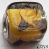 Lampwork Glass Plating Nickel-Color Core Beads  14x12mm Hole=4.5mm Sold by Bag