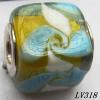 Lampwork Glass Plating Nickel-Color Core Beads  14x12mm Hole=4.5mm Sold by Bag