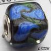 Lampwork Glass Plating Nickel-Color Core Beads  14x12mm Hole=4.5mm Sold by Bag