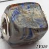 Lampwork Glass Plating Nickel-Color Core Beads  14x12mm Hole=4.5mm Sold by Bag